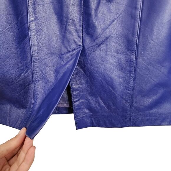 Vintage Soft Leather Knee Length Pencil Skirt High Waist Evan Davies 6 - Picture 4 of 6